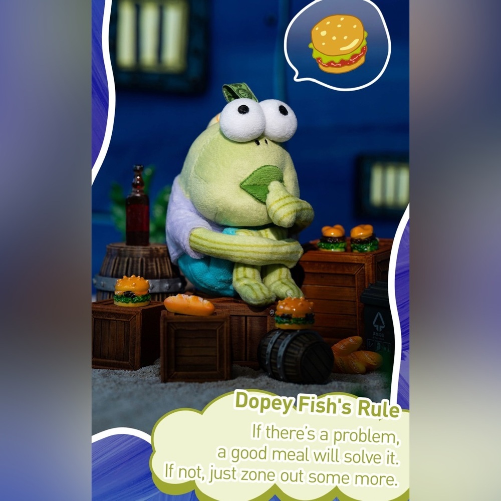 Pop Mart Bikini Bottom Buddies Plush Pendant Blind Box - Dopey Fish